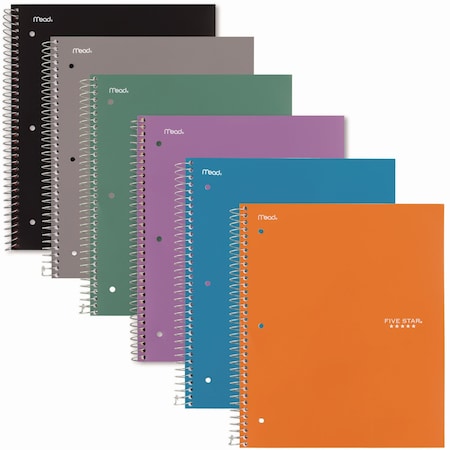 Five Star Wirebound Notebooks, 1-Subject, Quadrille Rule (4 sq/in), Random Color, (100) 11 x 8.5 Sheets 06190